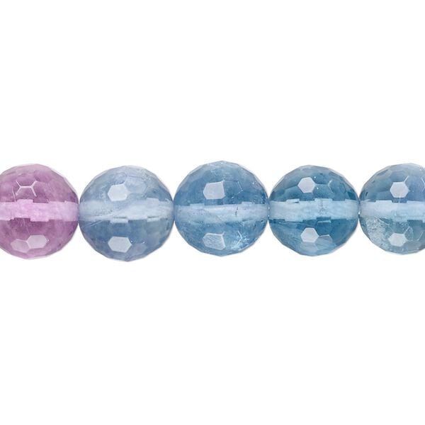 Multi-fluorite 1pkg1, faceted round bead natural 15.5-16 inch 10mm image number 0