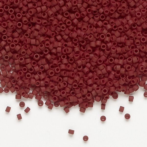 Seed bead, Delica®, glass, pkg/7.5g, #11 round, opaque matte currant (DB-1584). image number 0