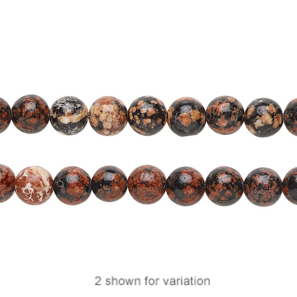 Red snowflake jasper 1pkg1, hand-cut round bead natural 15.5-16 inch 6mm image number 0