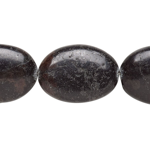 Black moss agate 1pkg1, puffed oval bead natural 15 inch 24x17mm-26x19mm image number 0