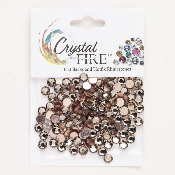 Flat back 144pk greige foil back, Crystal Fire® 4.60-4.80mm hotfix round SS20 image number 0