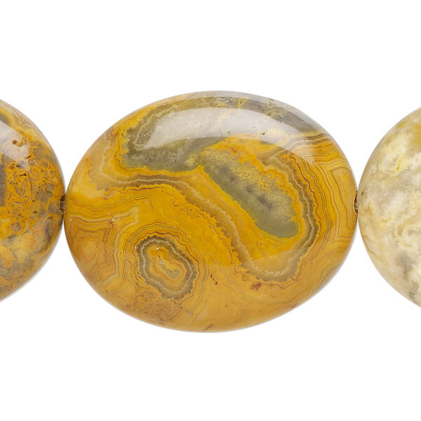 Crazy lace agate 1pkg1, flat oval bead natural 15.5-16 inch 30x25mm image number 0