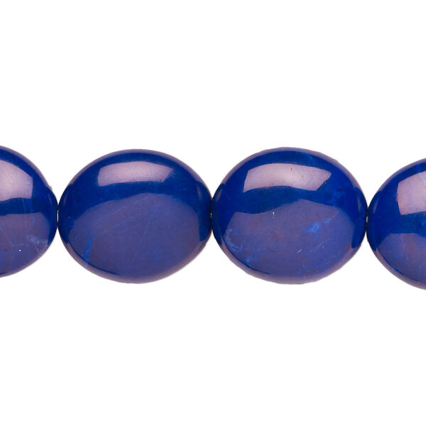 Howlite 1pkg1, flat oval bead 15.5-16 inch 16x14mm image number 0