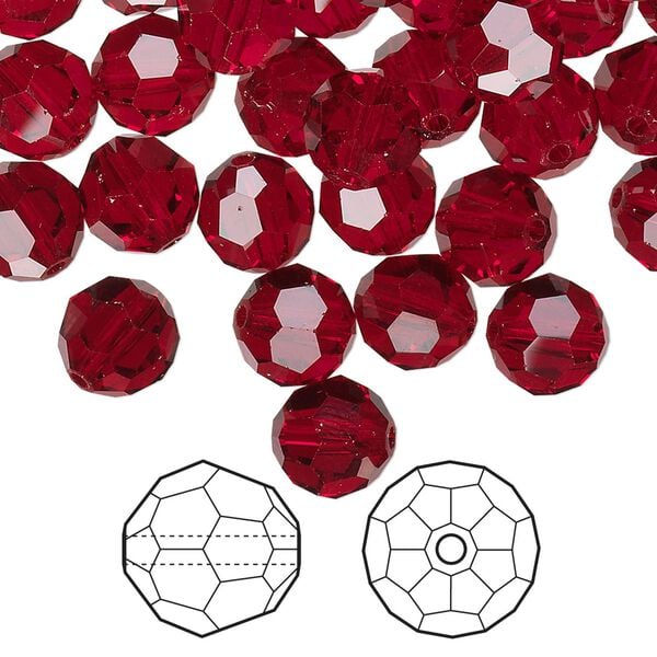 Bead 144pk Siam, Crystal Passions® 8mm round 5000 image number 0