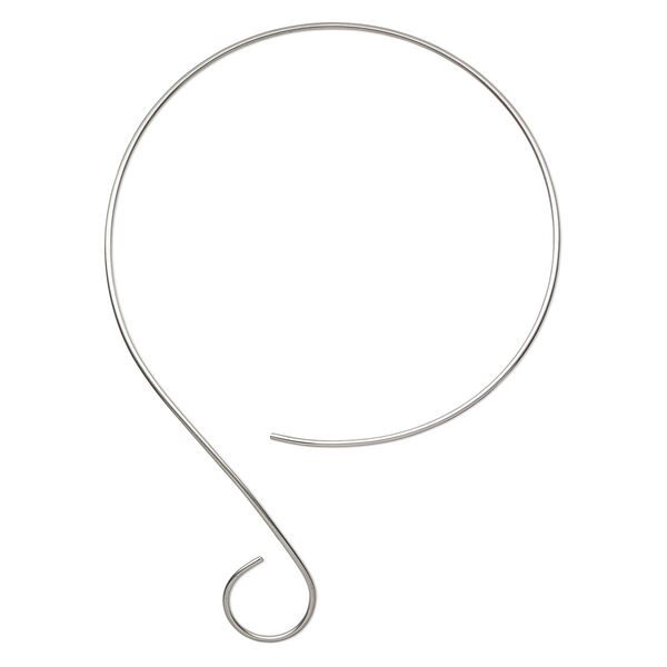 Neckwire, stainless steel, 2mm round with smooth curve, 15 inches. Sold individually. image number 0