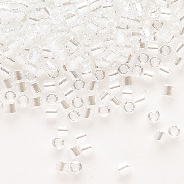 Seed bead, Delica®, glass, pkg/250g, #8 round, translucent luster crystal clear (DBL-0050). image number 0