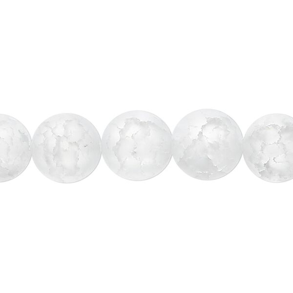 Ice flake quartz 1pkg1, matte round bead 15.5-16 inch 10mm image number 0