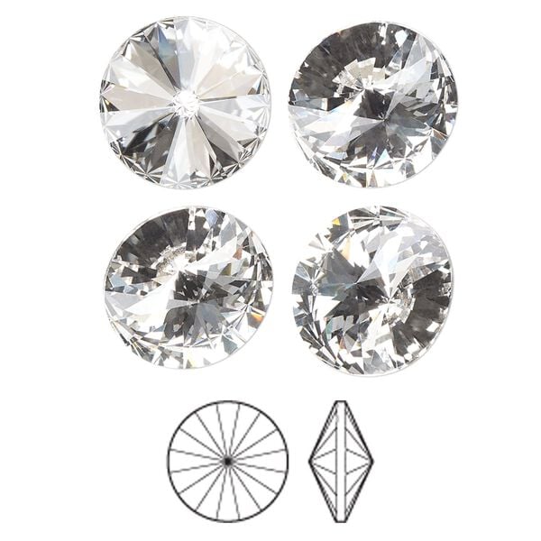 Chaton 4pk crystal foil back, Preciosa MAXIMA Czech crystal rhinestone 14mm rivoli image number 0