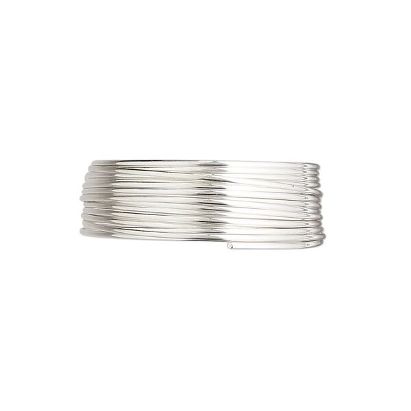 Wire, sterling silver, full-hard, half-round, 21 gauge. Sold per pkg of 5 feet. image number 0