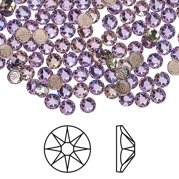 Flat back 1440pk crystal vitrail light foil back, Swarovski® hotfix 3.8-4mm round SS16 2078 image number 0