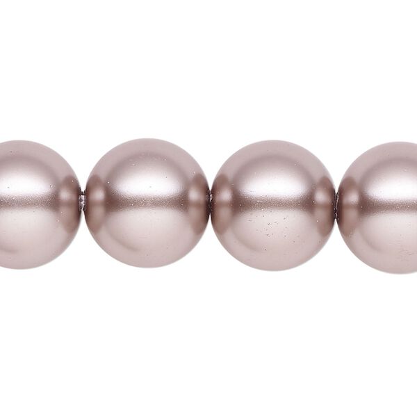 Pearl 1pk platinum, Celestial Crystal® 14mm round 15.5-16 inch image number 0