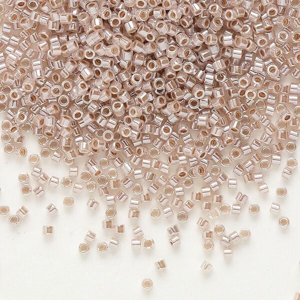 Seed bead, Delica®, glass, pkg/250g, #11 round, opaque inside dyed color luster light cinnamon (DB-0256). image number 0