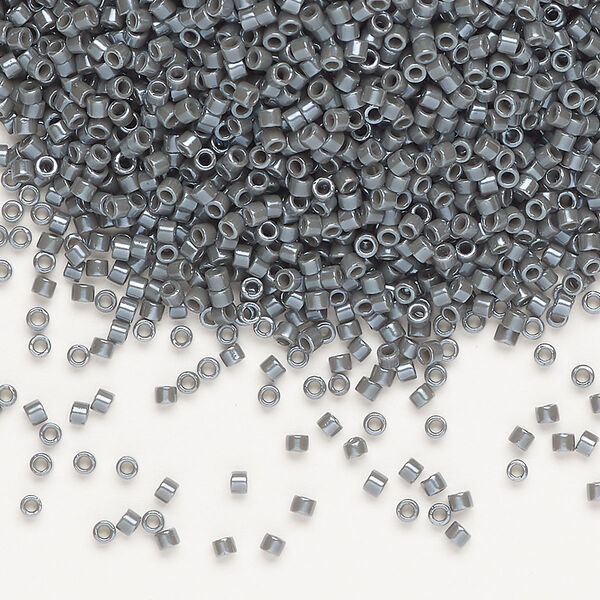 Seed bead, Delica®, glass, pkg/250g, #11 round, opaque glazed luster smoke (DB-0268-1). image number 0
