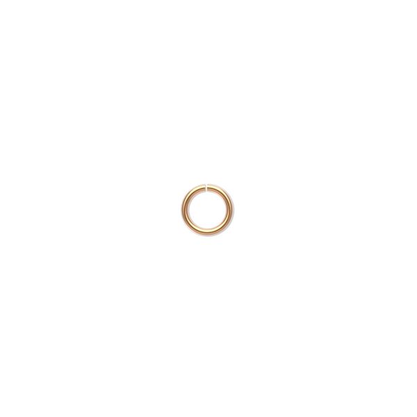 Jump ring, gold-plated brass, 5.5mm round, 4mm inside diameter, 20 gauge. Sold per pkg of 1,000. image number 0