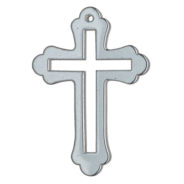 Hemalyke™ 1pkg1, top-drilled double-sided open cross focal 48.5x34mm image number 0