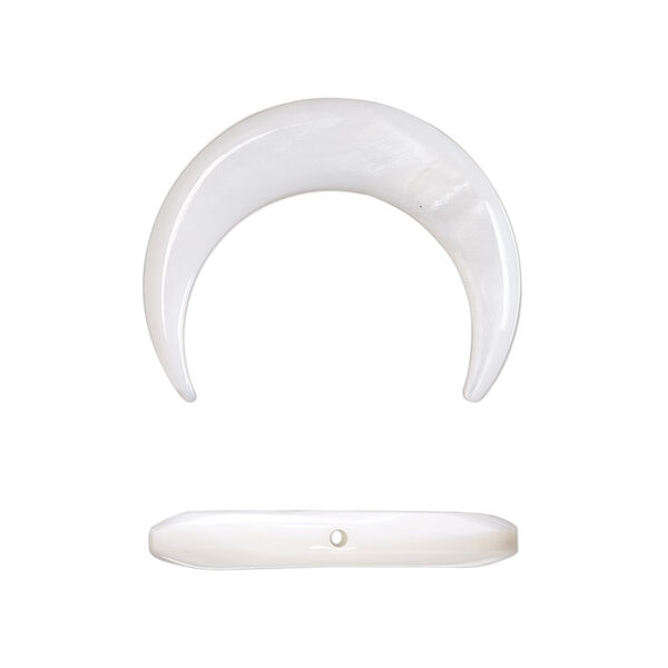 Drop, mother-of-pearl shell (natural), 25x22mm hand-cut 3D naja, Mohs hardness 3-1/2. Sold per pkg of 2. image number 0