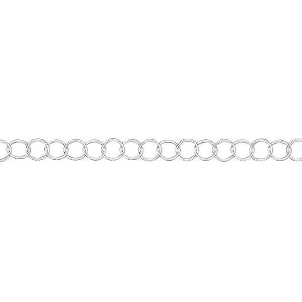 Chain, sterling silver, 3.5mm round cable. Sold per 25-foot spool. image number 0