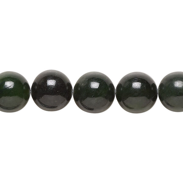 Nephrite jade 1pkg1, round bead natural C grade, 15.5-16 inch 10mm image number 0