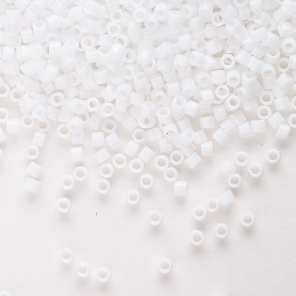 Seed bead, Delica®, glass, pkg/50g, #10 round, opaque white (DBM-0200). image number 0