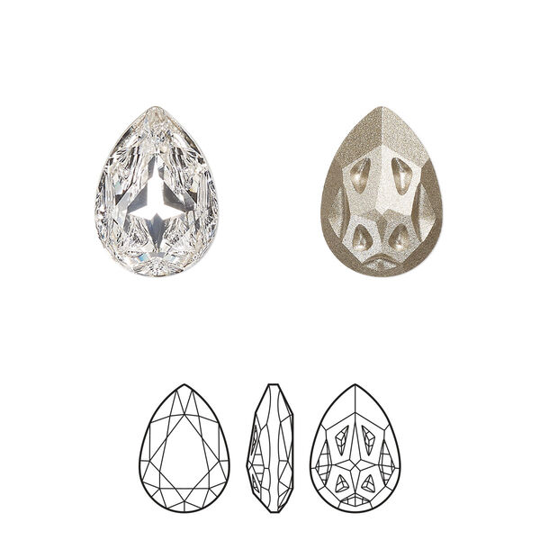 Fancy stone 144pk crystal foil back, Swarovski® 14x10mm mirage pear 4390 image number 0