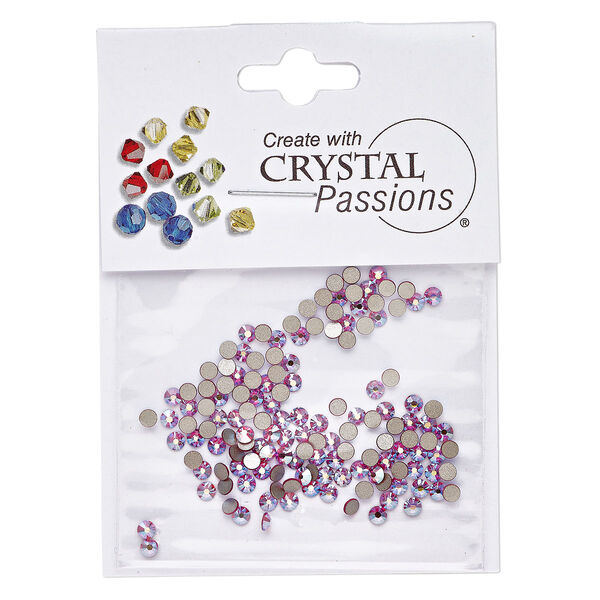 Flat back 144pk rose AB foil back, Crystal Passions® 2.5-2.7mm rose round SS9 2058 image number 0