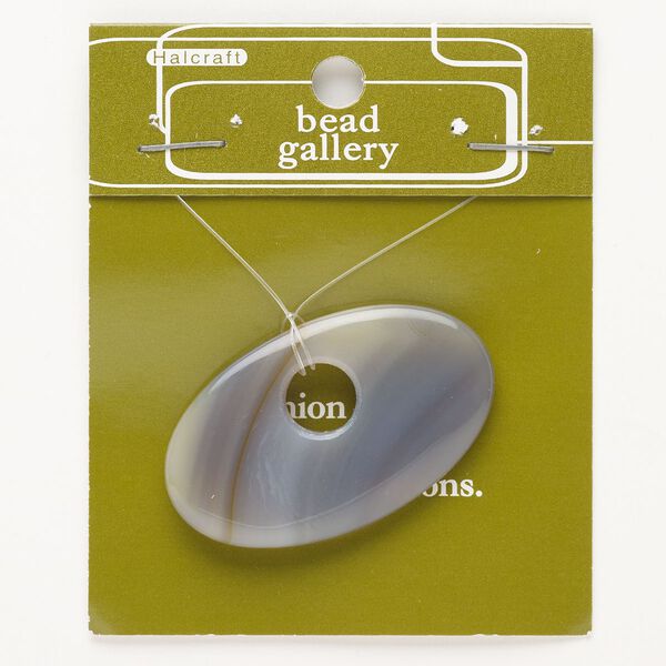 Grey agate 1pkg1, oval go-go focal 50x30mm image number 0