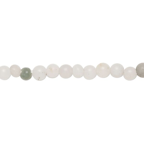 Grey quartz 1pkg1, round bead natural 15 inch 4-5mm image number 0