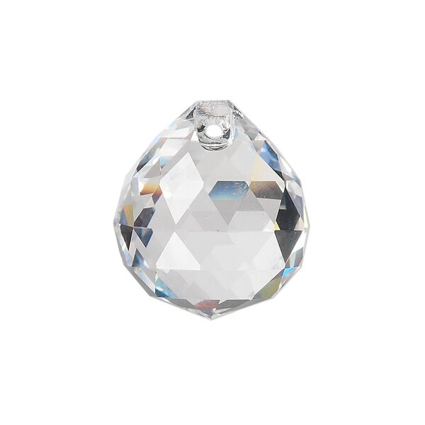 Drop 5pk clear, Asfour Crystal 23x20mm top-drilled faceted round teardrop image number 0