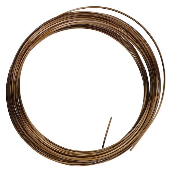 Wire, ParaWire™, vintage bronze-finished copper, square, 21 gauge. Sold per 7-yard section. image number 0