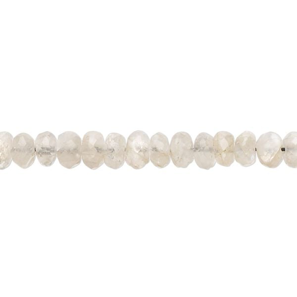 Grey moonstone 1pkg1, hand-cut faceted rondelle bead natural 15 inch 5x3mm-6x4mm image number 0