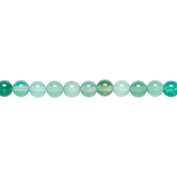 Green agate 1pkg1, round bead 15.5-16 inch 4mm image number 0