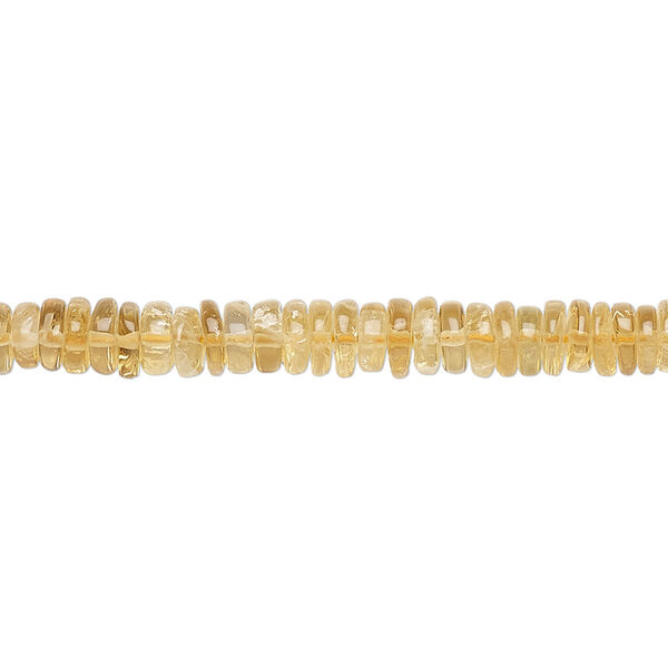 Citrine 1pkg1, hand-cut rondelle bead 8 inch 4x1mm-6x2mm image number 0