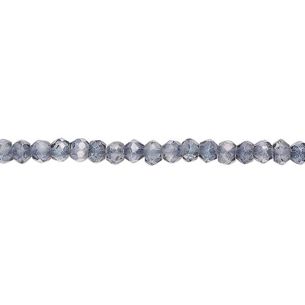 Quartz crystal 1pkg1, hand-cut faceted rondelle bead 13 inch 3x2mm-4x3mm image number 0