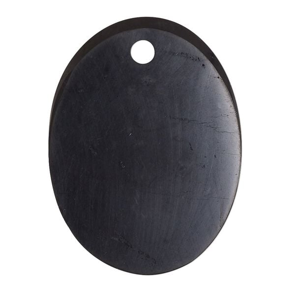 Shungite 1pkg1, flat oval focal natural 35x25mm-40x30mm image number 0