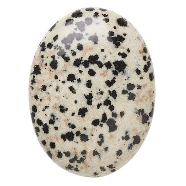 Dalmatian jasper 1pkg1, calibrated oval cab natural 40x30mm image number 0