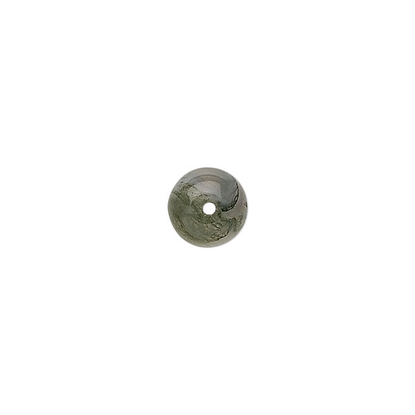 Moss agate 1pkg1, round bead natural 15.5-16 inch 8mm image number 2