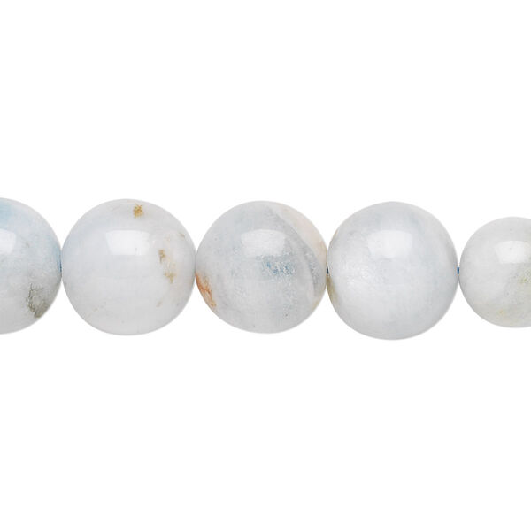 Bead, aquamarine (heated), 5-20mm graduated round, C- grade,  Mohs hardness 7-1/2 to 8. Sold per 18-inch strand. image number 0