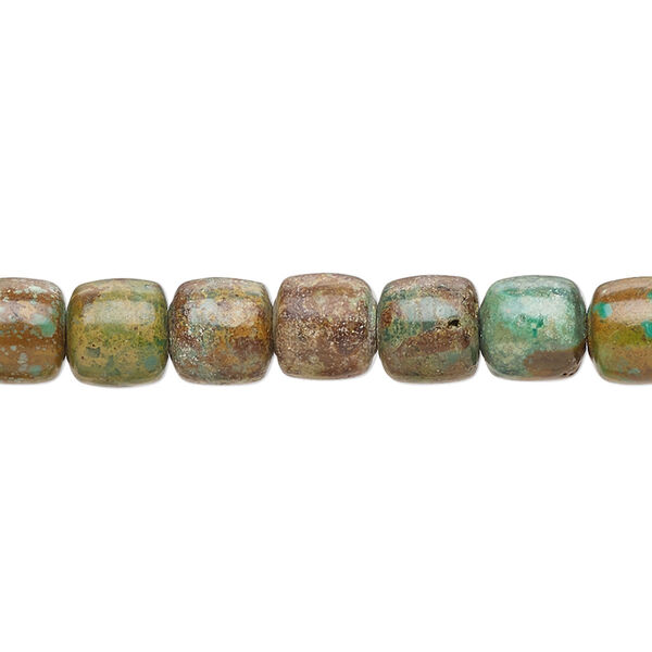 Turquoise 1pkg1, drum bead 15.5-16 inch 7x6mm-8x7mm image number 0