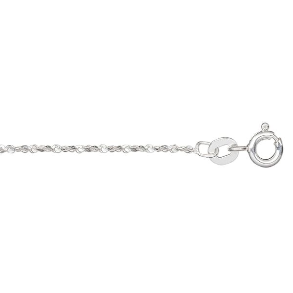 Chain, Gossamer™, sterling silver, 1mm twisted serpentine, 18 inches. Sold individually. image number 0