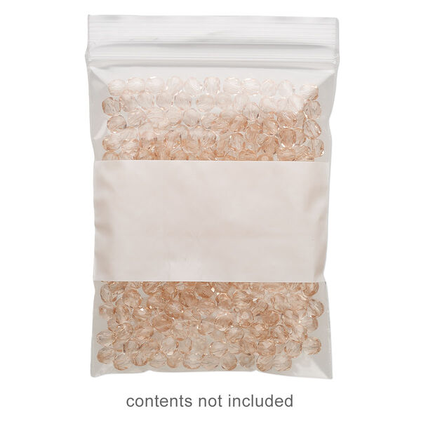 Bag, Tite-Lip™, plastic, clear and white, 3x4-inch top zip with block. Sold per pkg of 1,000. image number 0