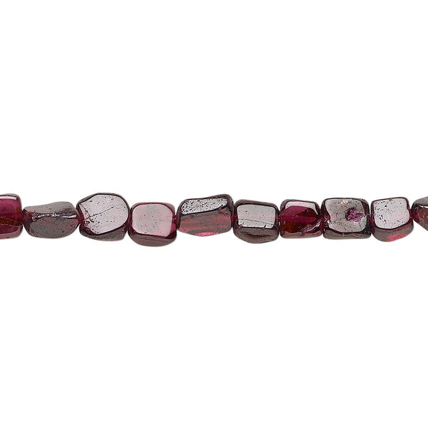 Bead, rhodolite garnet (dyed), 5x3mm-8x5mm hand-cut flat rectangle, C- grade, Mohs hardness 7 to 7-1/2. Sold per 13-inch strand. image number 0