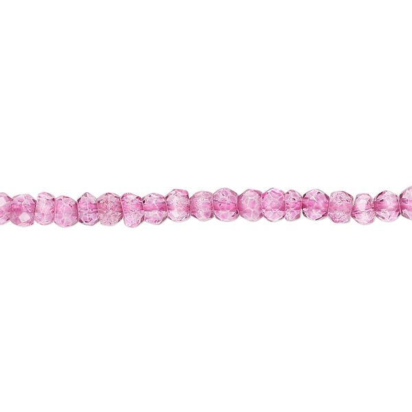 Quartz crystal 1pkg1, hand-cut faceted rondelle bead 12 inch 3x2mm-4x3mm image number 0