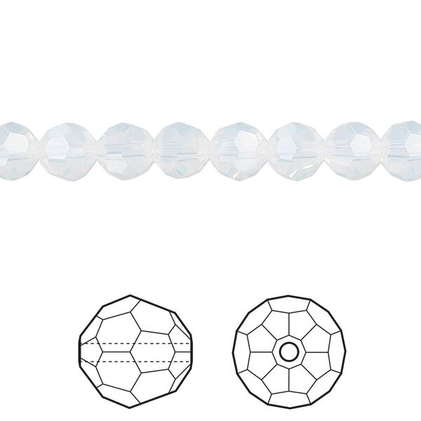 Bead 12pk white opal, Crystal Passions® 6mm round 5000 image number 0