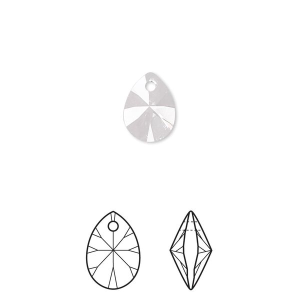 Drop 144pk crystal, Swarovski® 10x7mm pendant mini pear 6128 image number 0