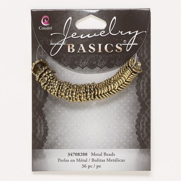 Bead cap, antique gold-finished brass, 10.5x3.5mm flower with swirl design, fits 10-12mm round bead. Sold per pkg of 36. image number 0