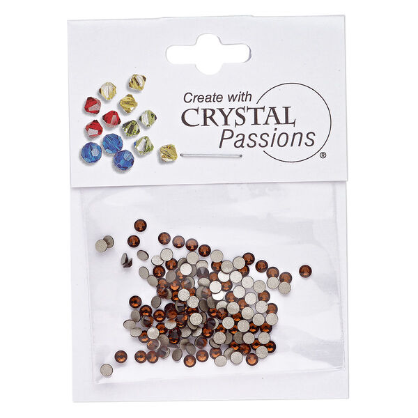Flat back 144pk smoked topaz foil back, Crystal Passions® 2.5-2.7mm rose round SS9 2058 image number 0