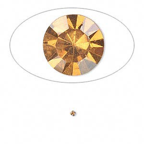 Chaton, glass rhinestone, amber yellow, foil back, 1.5-1.6mm faceted round, PP9. Sold per pkg of 72. image number 0