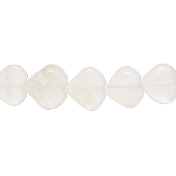 White moonstone 1pkg1, hand-cut heart bead natural 15.5-16 inch 8-10mm image number 0