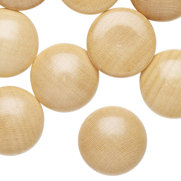 Cabochon, vintage wood (coated), 18mm non-calibrated round. Sold per pkg of 24. image number 0