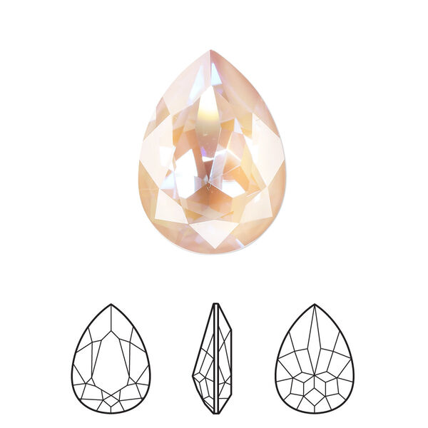 Fancy stone 48pk crystal dusty pink DeLite, Swarovski® 18mm pear 4320 image number 0